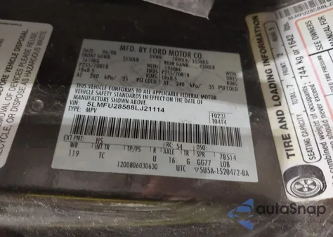 2008 Lincoln Navigator из США, поврежденный, VIN 5LMFU28588LJ21114